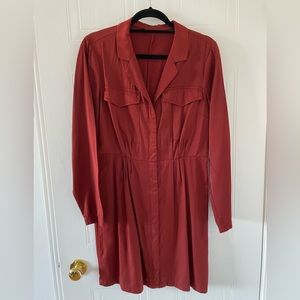 Red shirt dress
